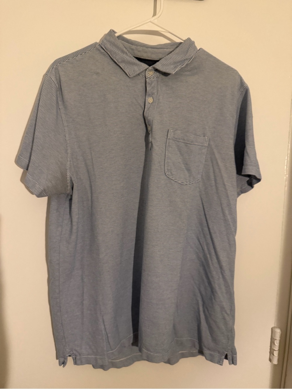 Light Blue Striped Men's Banana Republic Polo Shirt